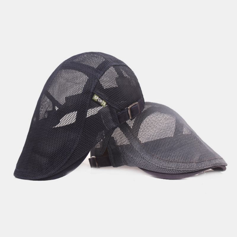 Unisex Fuld Mesh Baret Kasket Sommer Cool Solcreme Åndbar Flad Kasket Ivy Kasket Driver Hat