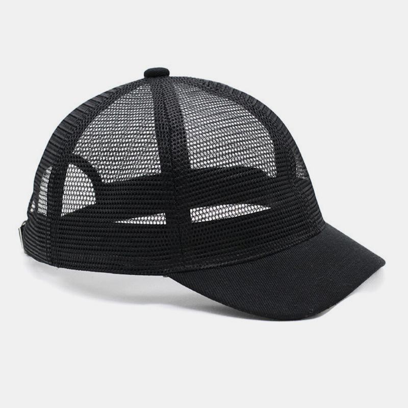 Unisex Full Mesh Åndbar Justerbar Short Curve Baseball Caps