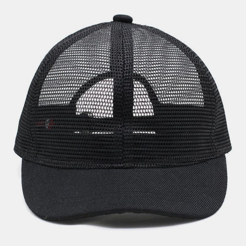 Unisex Full Mesh Åndbar Justerbar Short Curve Baseball Caps