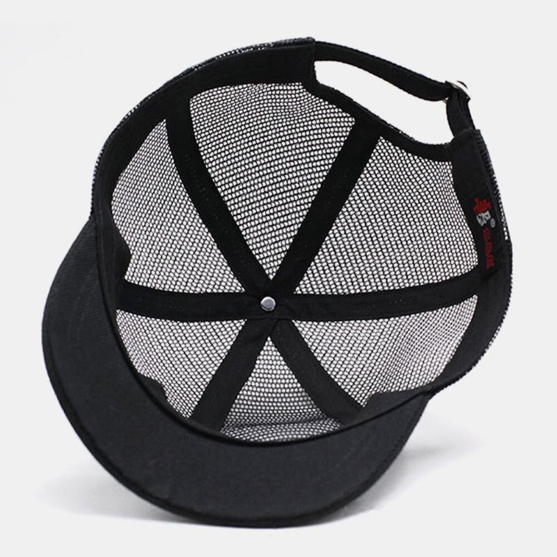 Unisex Full Mesh Åndbar Justerbar Short Curve Baseball Caps