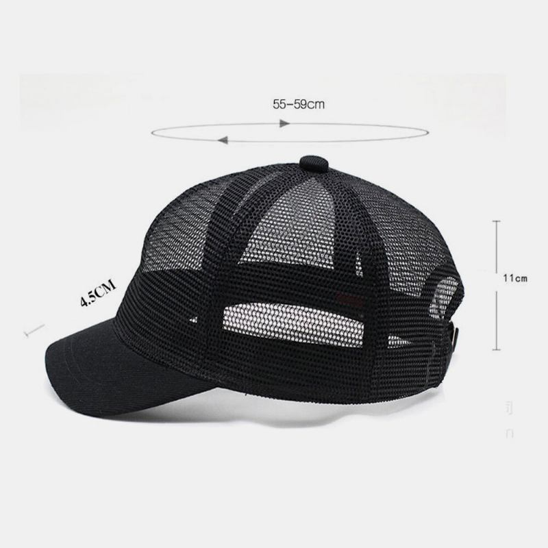 Unisex Full Mesh Åndbar Justerbar Short Curve Baseball Caps