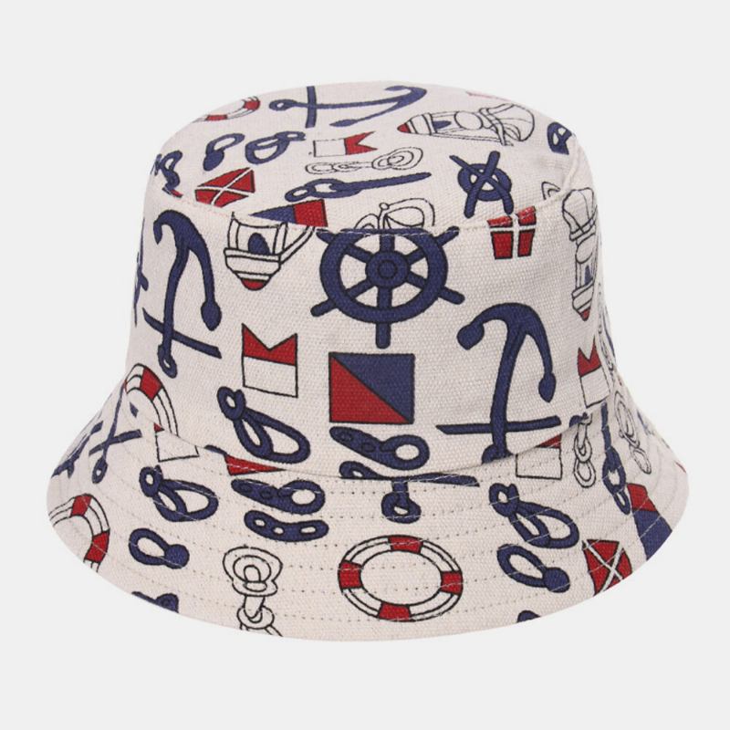 Unisex Geometrisk Mønster Cykel Brev Udskrivning Udendørs Casual Solskygge Huer Bucket Hat