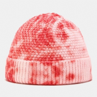 Unisex Irregular Tie-dye Mønster Strikket Kasket Street Hip Hop Justerbar Åndbar Varm Solsejl Udlejer Kasket Beanie Skull Cap