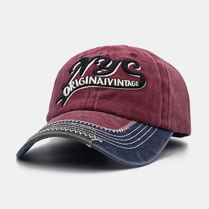 Unisex Kontrastfarve Monteret Kasket Letter Broderi Udendørs Sport Baseball Hatte