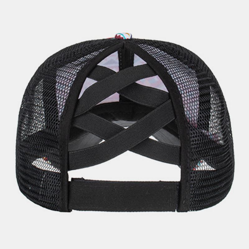 Unisex Krydselastisk Mesh Mode Geometrisk Trykt Solskærm Åndbar Baseballhat