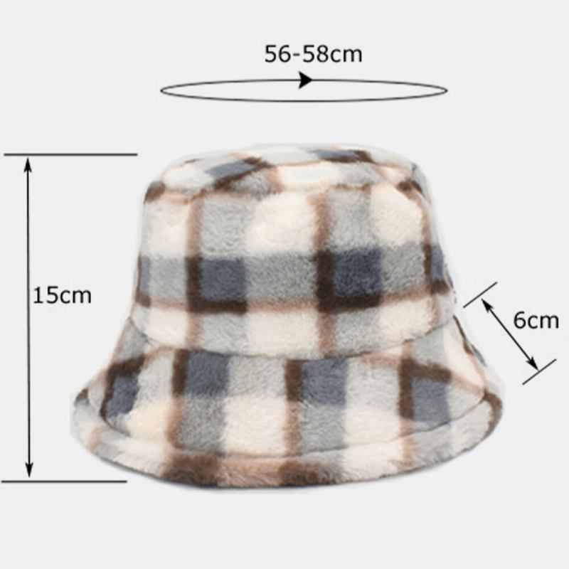 Unisex Lammehår Kontrastfarve Varm Afslappet Parhat Bucket Hat