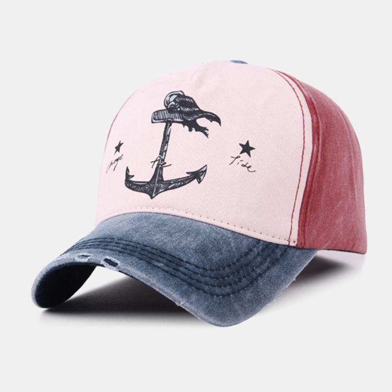 Unisex Mærke -gammelt Piratskib Ankermønster Ivy Kasket Udendørs Solcreme Baseballhatte Stretch Fit Cap