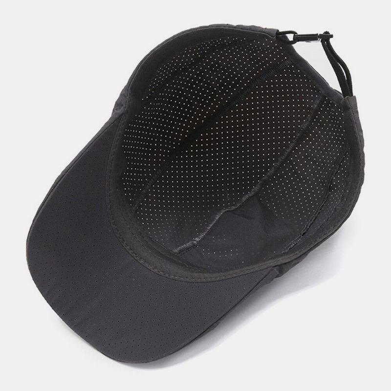 Unisex Mesh Hollow Out Bogstaver Mønster Hurtigtørrende Udendørs Casual Solsejl Tynd Forward Huer Baret Huer Flad Hat