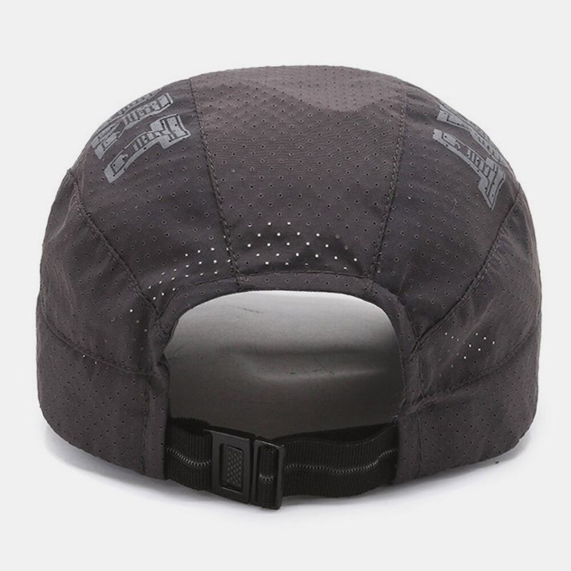 Unisex Mesh Hollow Out Bogstaver Mønster Hurtigtørrende Udendørs Casual Solsejl Tynd Forward Huer Baret Huer Flad Hat