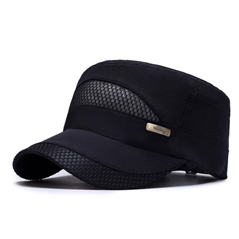 Unisex Mesh Hurtigttørrende Vintage Flade Hatte Udendørs Sport Army Huer Justerbar Baseball Caps