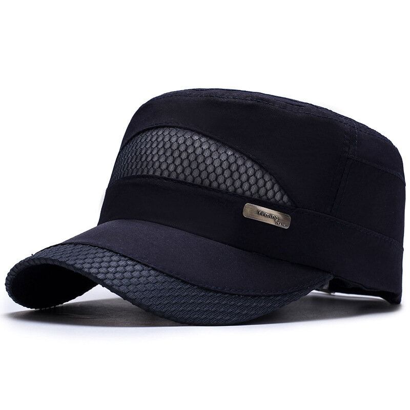 Unisex Mesh Hurtigttørrende Vintage Flade Hatte Udendørs Sport Army Huer Justerbar Baseball Caps