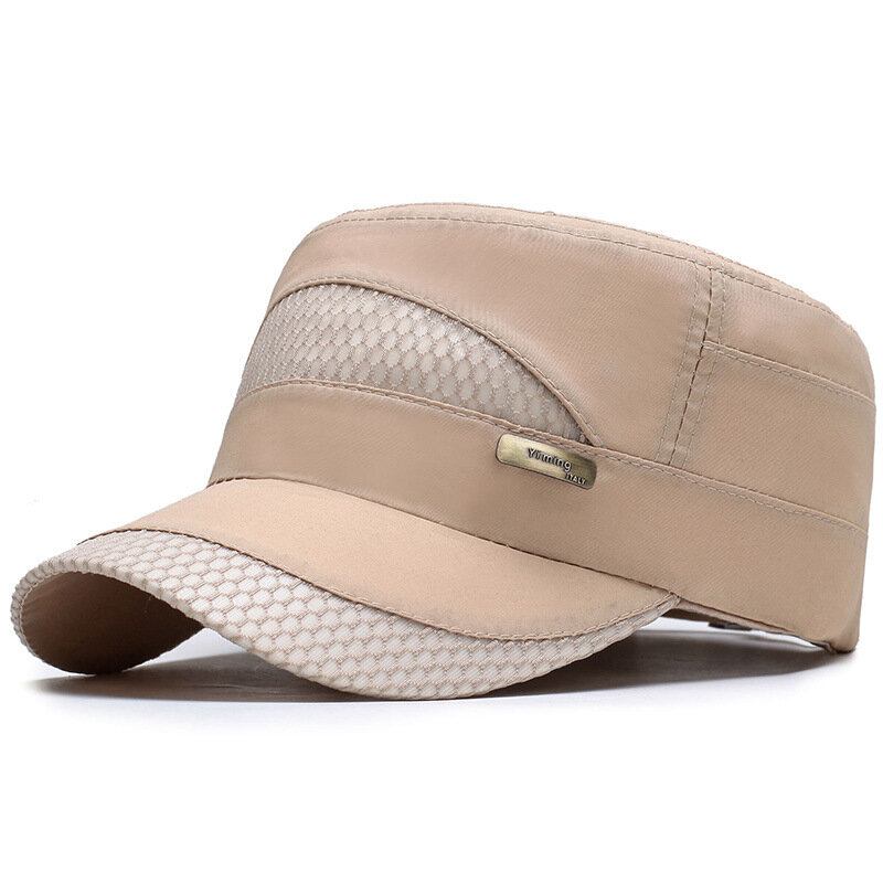 Unisex Mesh Hurtigttørrende Vintage Flade Hatte Udendørs Sport Army Huer Justerbar Baseball Caps