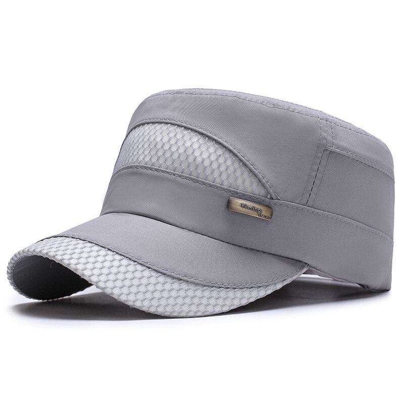 Unisex Mesh Hurtigttørrende Vintage Flade Hatte Udendørs Sport Army Huer Justerbar Baseball Caps