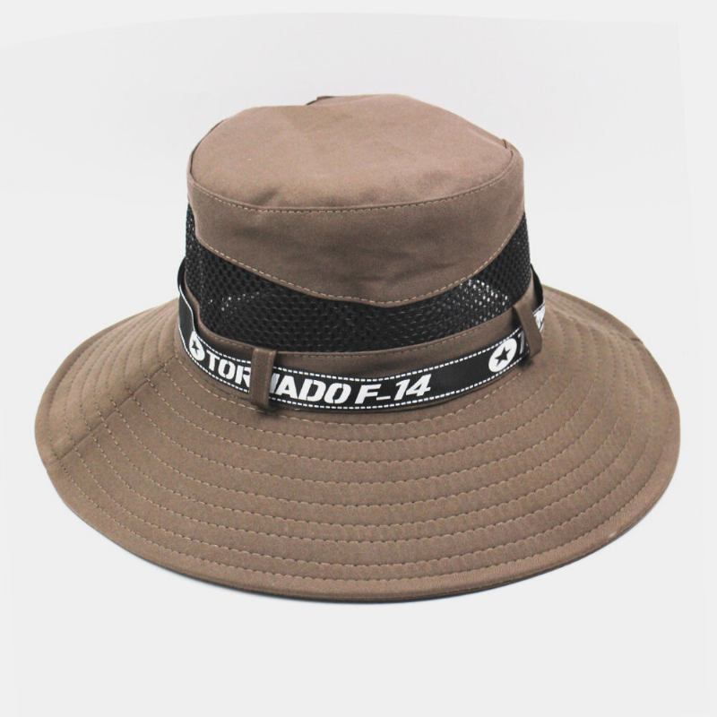 Unisex Mesh Med Bred Skygge Åndbar Udendørs Klatring Uv-beskyttelse Solsejl Bucket Hat