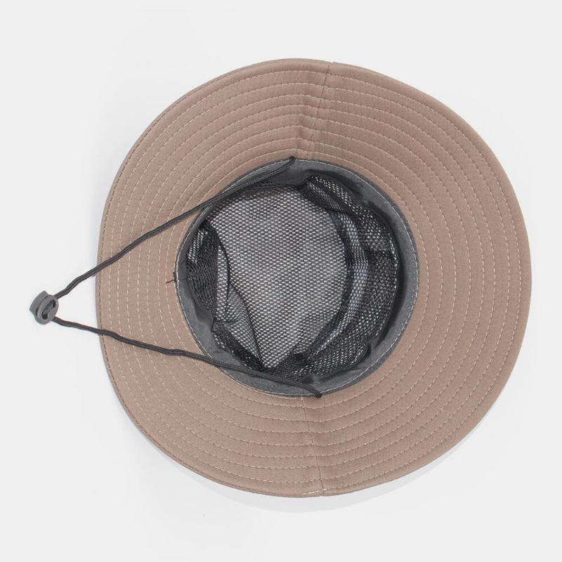 Unisex Mesh Med Bred Skygge Åndbar Udendørs Klatring Uv-beskyttelse Solsejl Bucket Hat