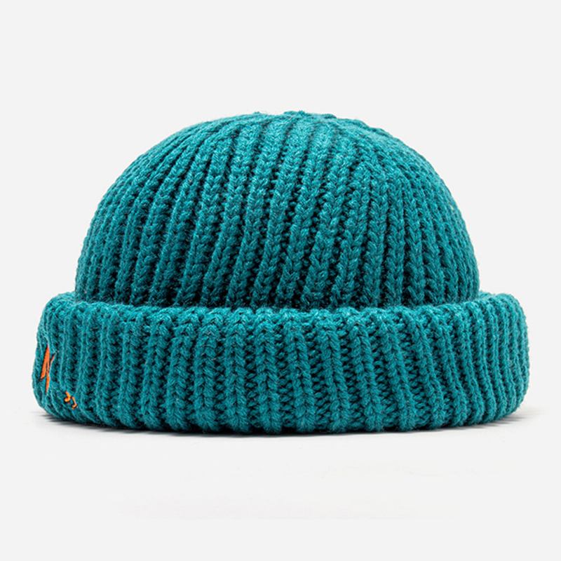 Unisex N-bogstavs Mønster Strikkede Kasketter Mode Afslappet Justerbar Elastisk Kasket Skull Kasket Uden Kanter Beanie Landlord Cap