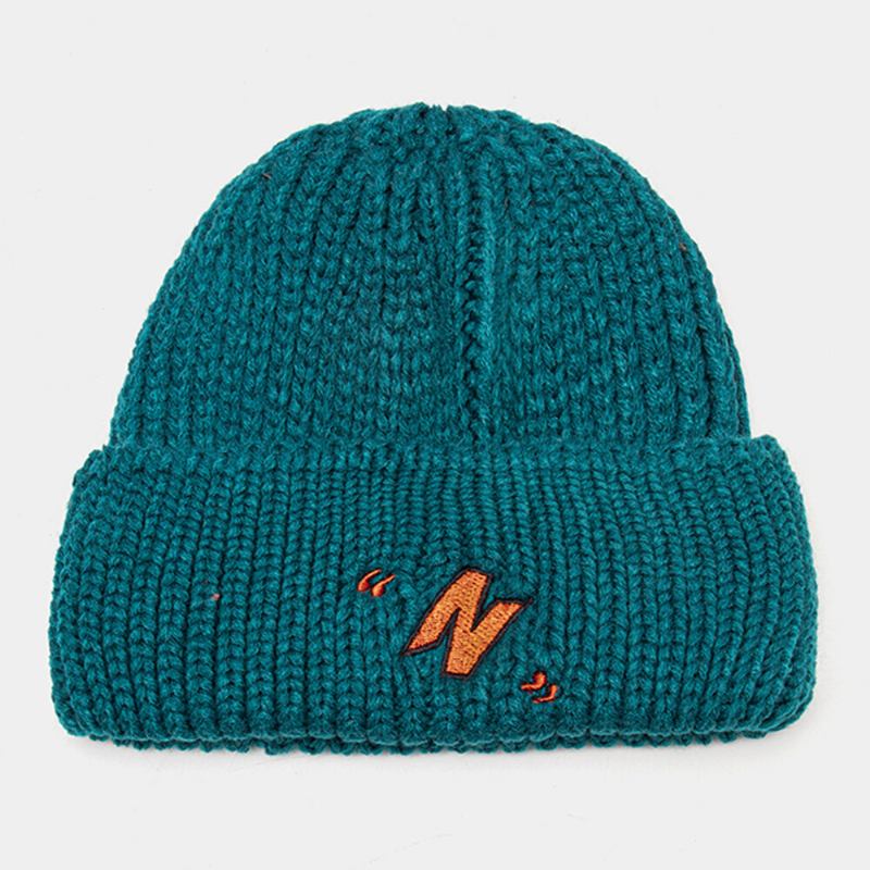 Unisex N-bogstavs Mønster Strikkede Kasketter Mode Afslappet Justerbar Elastisk Kasket Skull Kasket Uden Kanter Beanie Landlord Cap