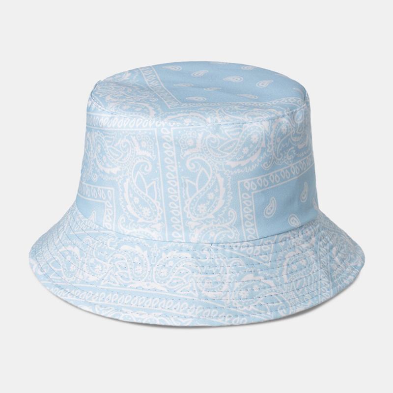 Unisex Overlay Cashew-print Bøttehat Blandede Farvesømme Casual Solskyggehat