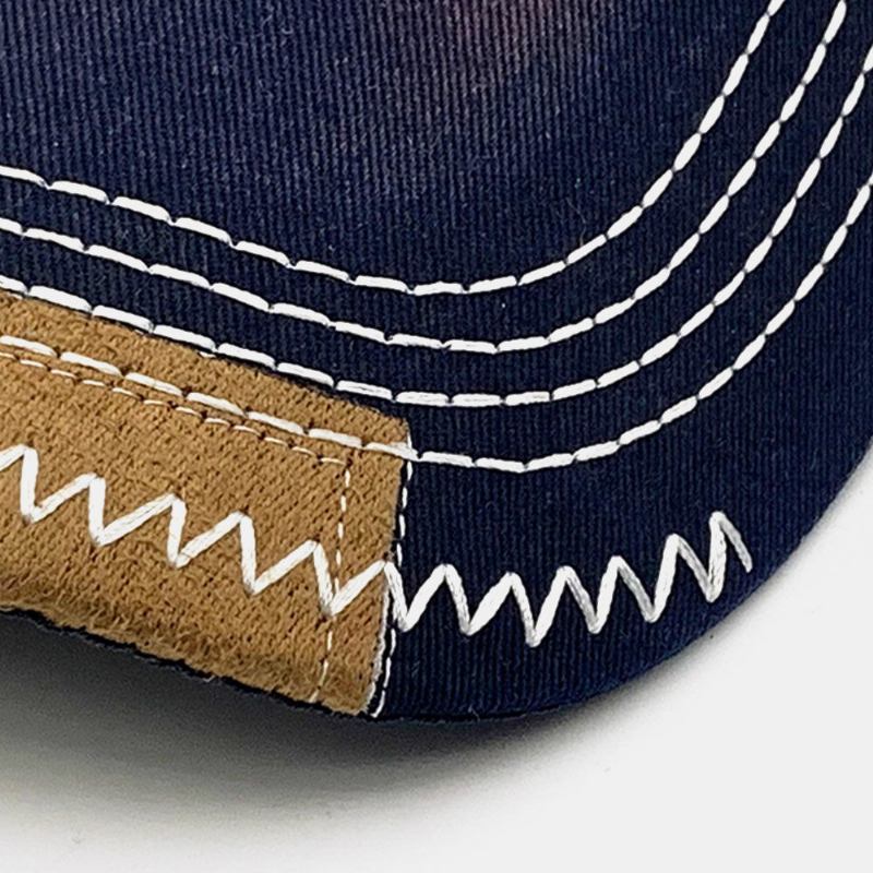 Unisex Patch Baseball Kasket Vasket Bomuld Brev Broderi Monteret Kasket Justerbar Hat