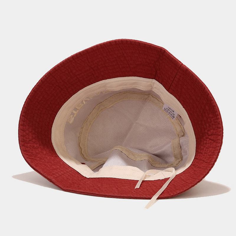 Unisex Patchwork Farveblok Solhat Bomuld Brevbroderi Sommer Afslappet Solskærm Bucket Hat