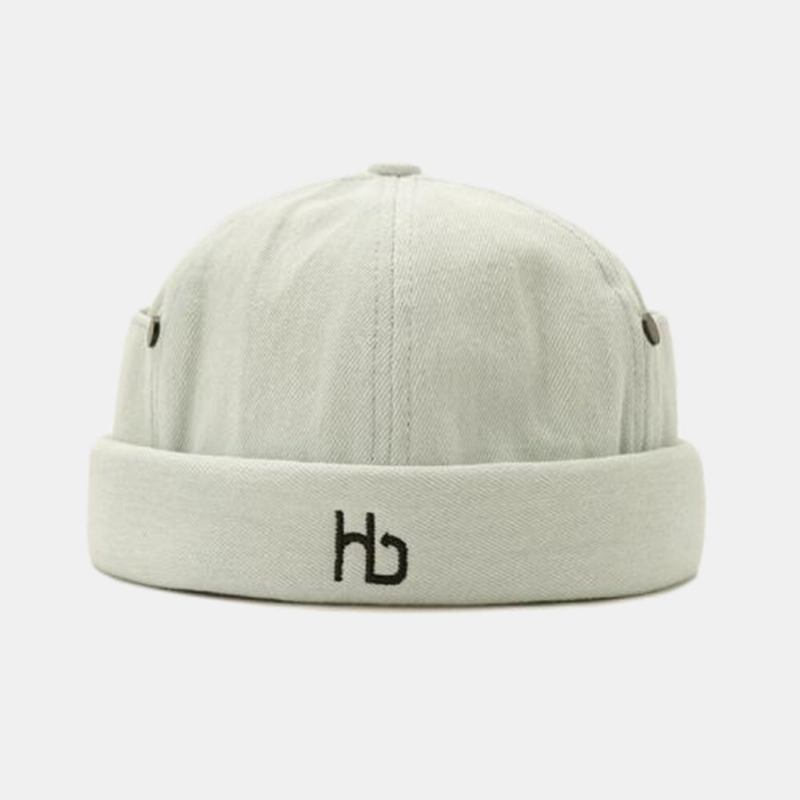 Unisex Personlighed Brimless Hatte Ensfarvet Brev Broderi Udlejer Huer Melon Huer Hip Hop Hat