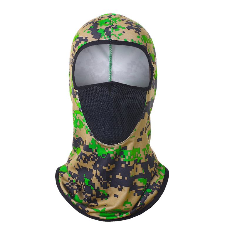 Unisex Polyester Camouflage Casual Udendørs Ridning Åndbar Vindtæt Solskærm Hals Shield Mesh Ansigtsmaske Beanie Hatte