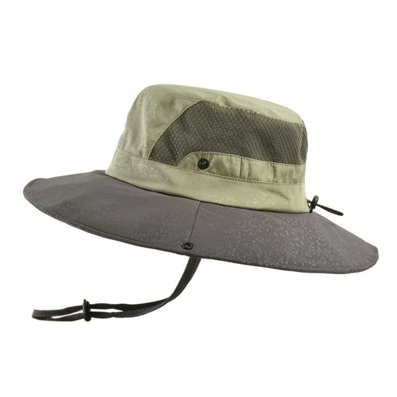 Unisex Polyester Casual Udendørs Bjergbestigning Åndbar Kant Forlænget Foldbar Hurtigtørrende Solskærm Bucket Hats