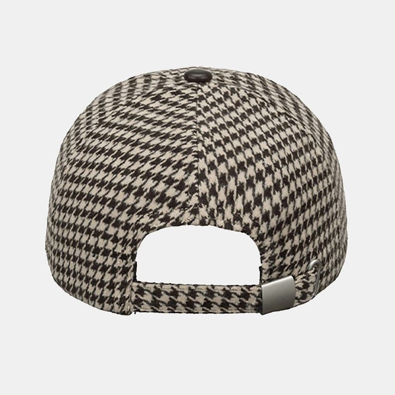 Unisex Polyester Houndstooth Mønster Baseballkasket Britisk Retro Sommer Solskærm Justerbar Hat