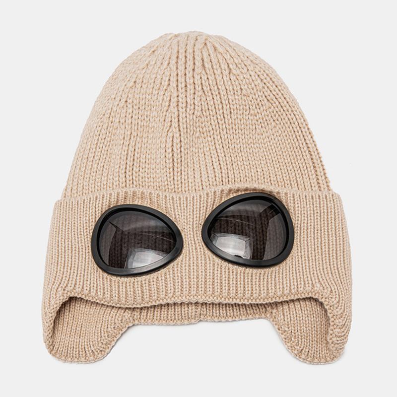 Unisex Strikket Ensfarvet Aviator-briller Linsedekoration Tykke Varme Mode Huehue