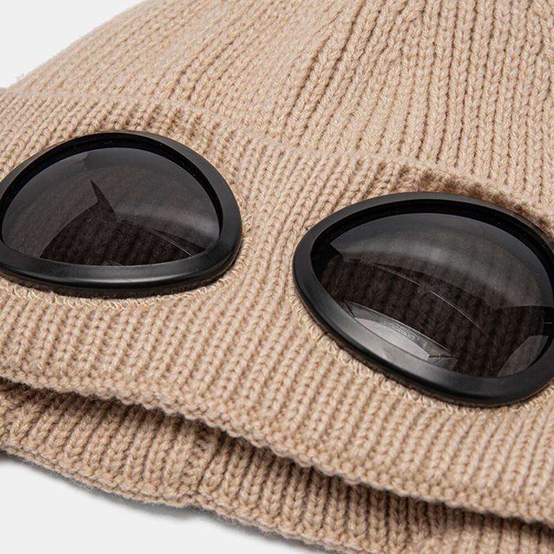 Unisex Strikket Ensfarvet Aviator-briller Linsedekoration Tykke Varme Mode Huehue