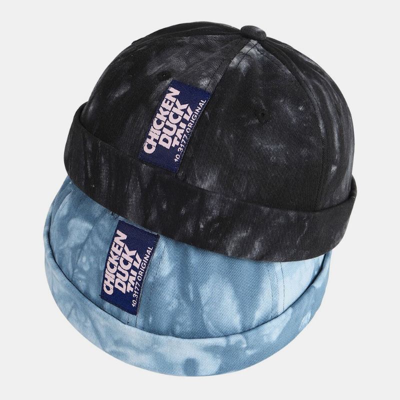 Unisex Tie-dye Bomuldsmodesolskygge Uden Skygge Beanie Landlord Kasket Skull Cap