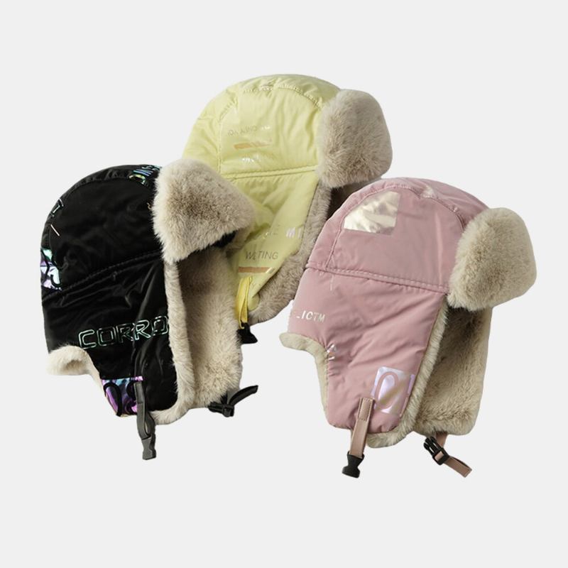 Unisex Trapper Huer Reflekterende Stof Plys Foring Tykke Vindtæt Regntæt Varme Ushanka Hat