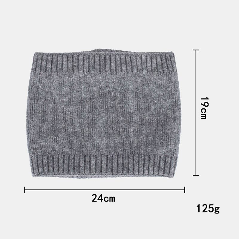 Unisex Tykstribet Jernlabel Strikket Hue Tørklædesæt Efterår Vinter Plus Fløjl Tyk Varm Hagesmæk Beanie Hat