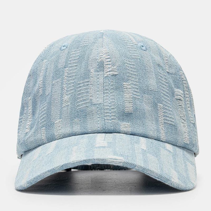 Unisex Vasket Denim Hul Justerbar Retro Solskærm Baseballkasket