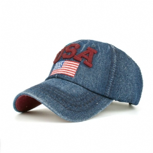 Unisex Vintage Patriotisk Baseball Kasket Stilfuld Nødstedt Amerikansk Flag Kasket Hat