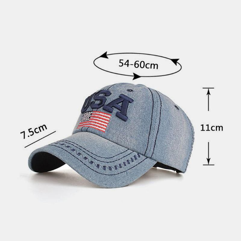 Unisex Vintage Patriotisk Baseball Kasket Stilfuld Nødstedt Amerikansk Flag Kasket Hat