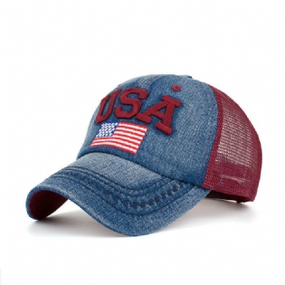 Unisex Vintage Patriotisk Baseballkasket Stilfuld Nødstedt Amerikansk Flag Hat