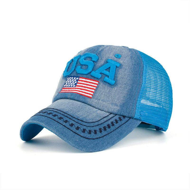 Unisex Vintage Patriotisk Baseballkasket Stilfuld Nødstedt Amerikansk Flag Hat