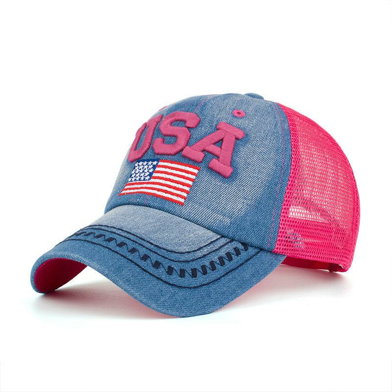 Unisex Vintage Patriotisk Baseballkasket Stilfuld Nødstedt Amerikansk Flag Hat