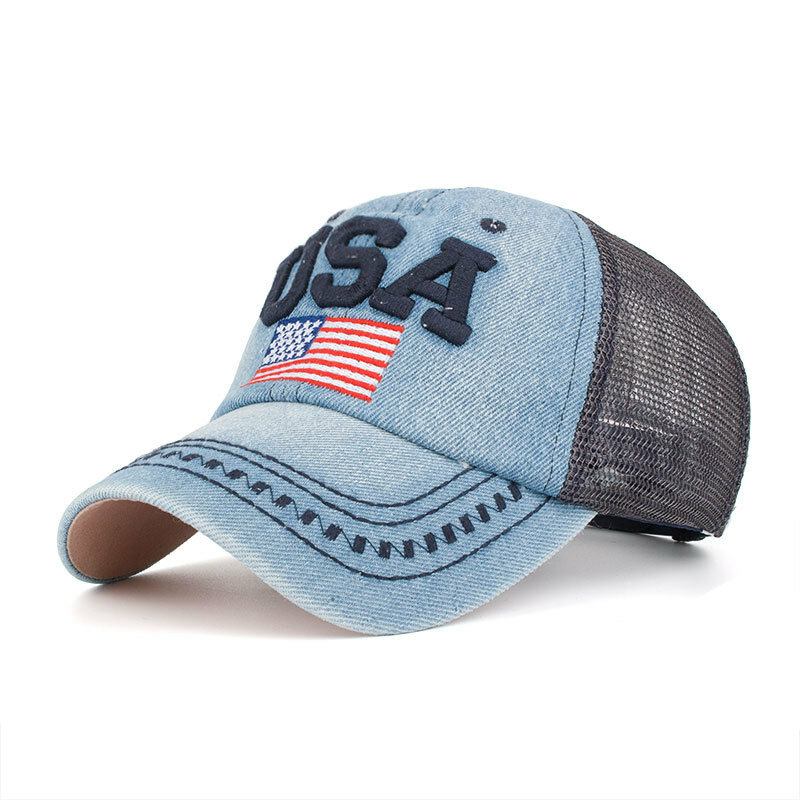 Unisex Vintage Patriotisk Baseballkasket Stilfuld Nødstedt Amerikansk Flag Hat