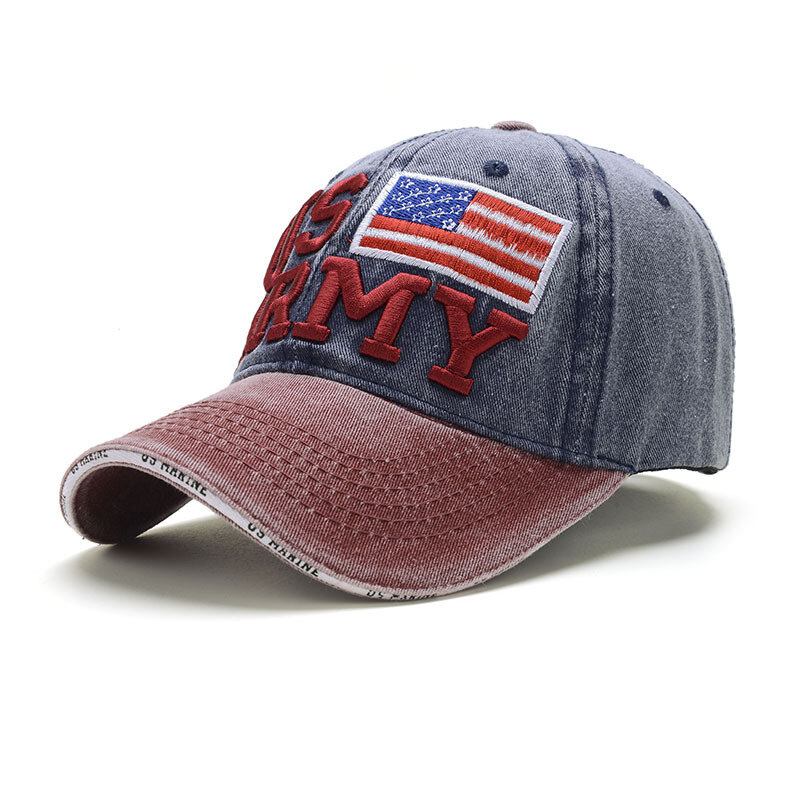 Unisex Vintage Patriotisk Baseballkasket Stilfuld Nødstedt Amerikansk Flag Kaskethat