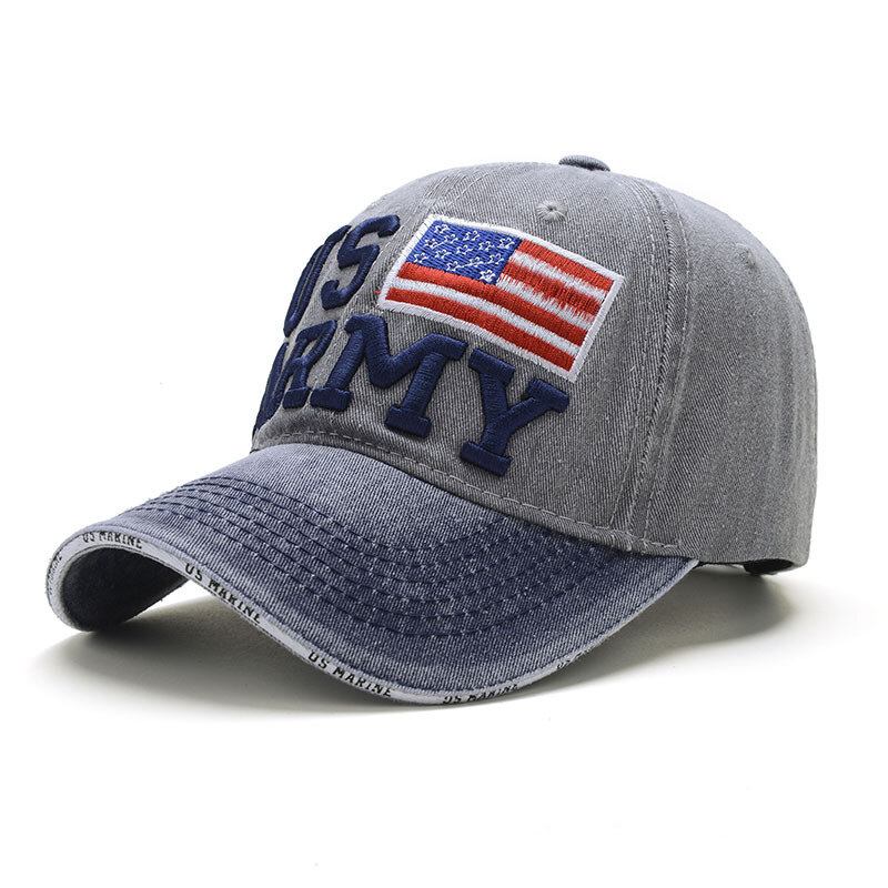 Unisex Vintage Patriotisk Baseballkasket Stilfuld Nødstedt Amerikansk Flag Kaskethat