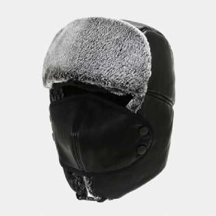 Unisex Winter Thicken Warm Trapper Huer Aftagelig Maske Gardin Udendørs Vindtæt Ørebeskyttelse Russisk Huer Ushanka Hat