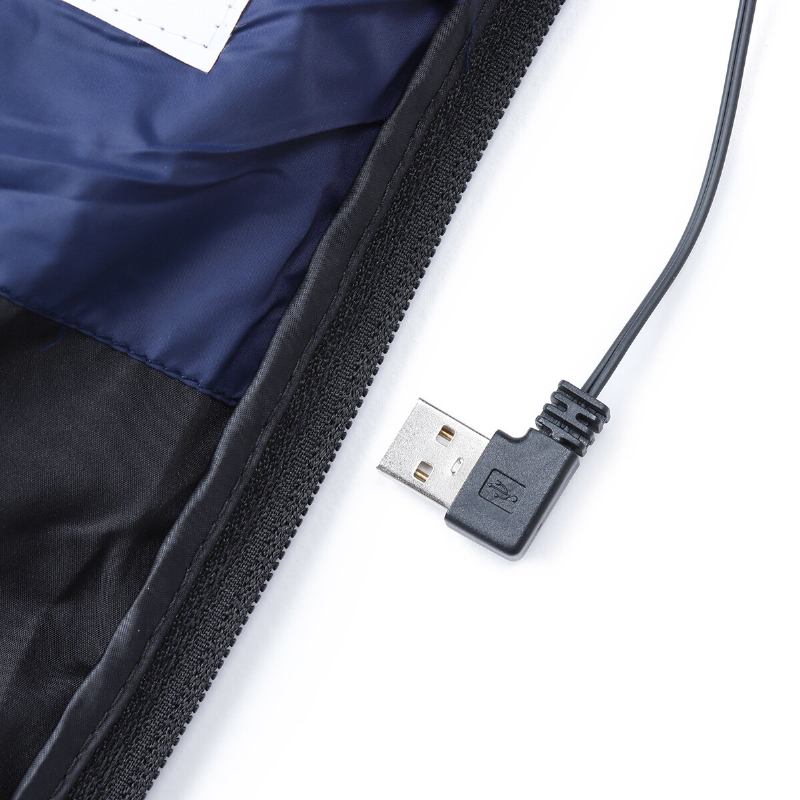 Herre Usb Elektrisk Opvarmet Vest Vinter Opvarmning Termisk Jakke Frakker Varmeapparat