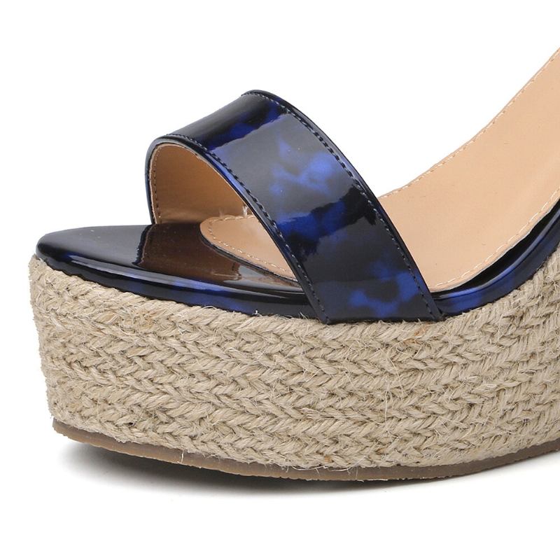 Dame Leopardprint Espadrille Platform Sandaler