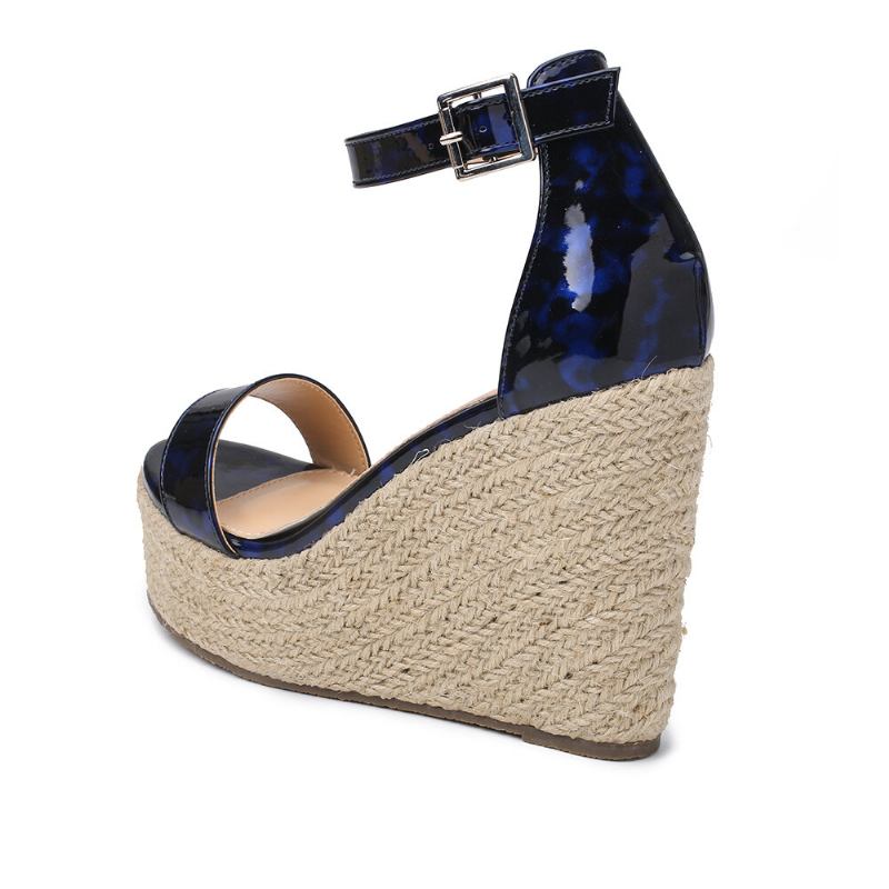 Dame Leopardprint Espadrille Platform Sandaler