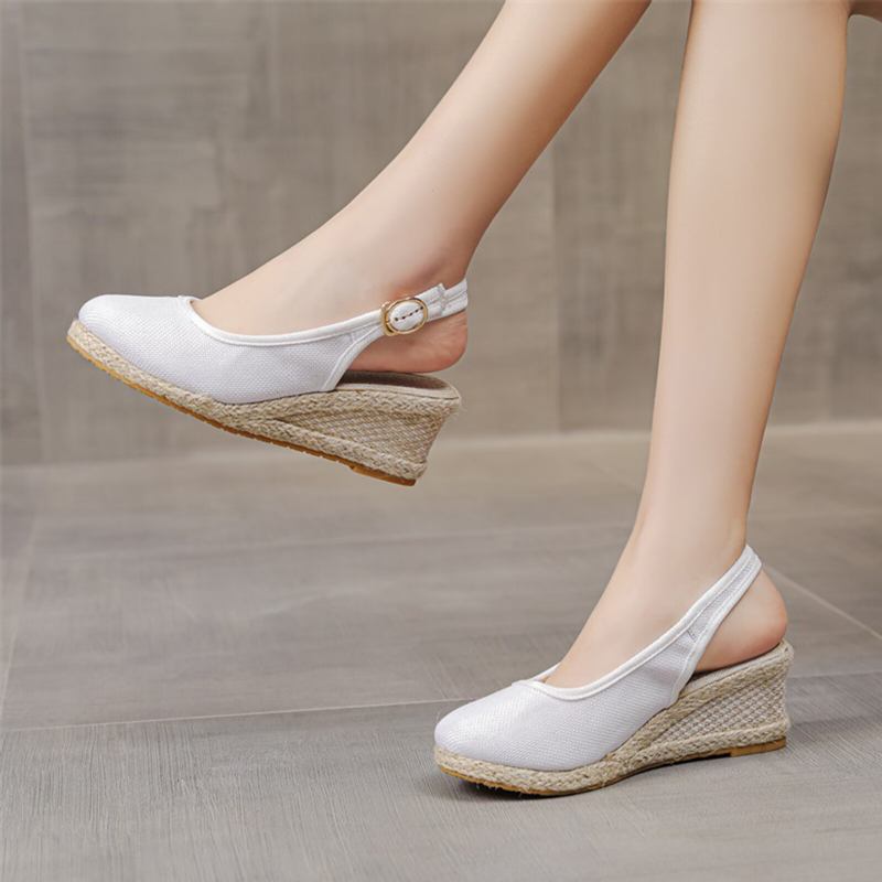 Kvinder Casual Linned Stof Espadrilles Wedges Sko