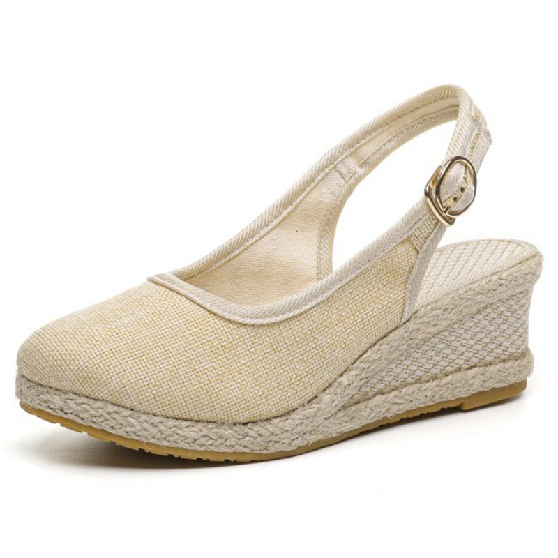 Kvinder Casual Linned Stof Espadrilles Wedges Sko