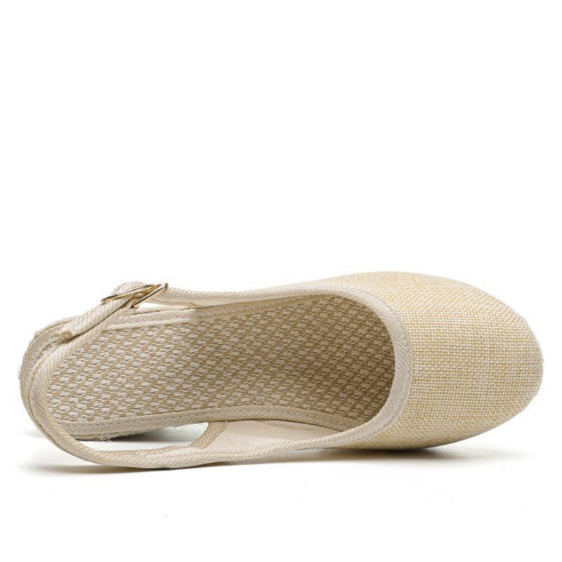 Kvinder Casual Linned Stof Espadrilles Wedges Sko