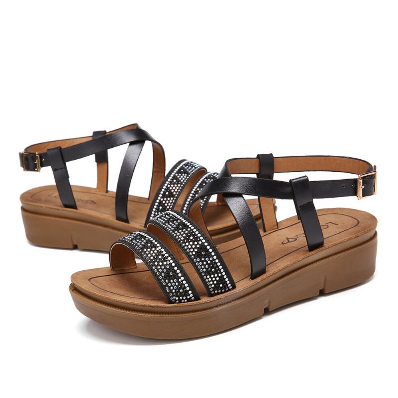 Kvinder Nitte Comfy Double Band Platform Sandaler